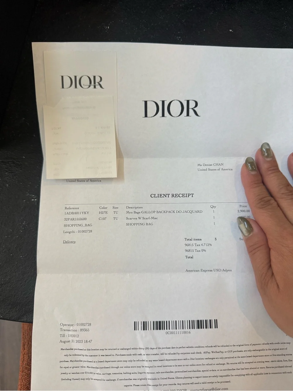 Dior Navy and White Oblique Monogram Backpack with Black Leather Trim